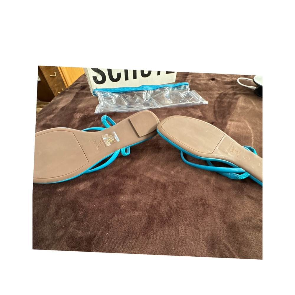 SCHUTZ Bright Blue Sandals season size 9.5 - Picture 12 of 13